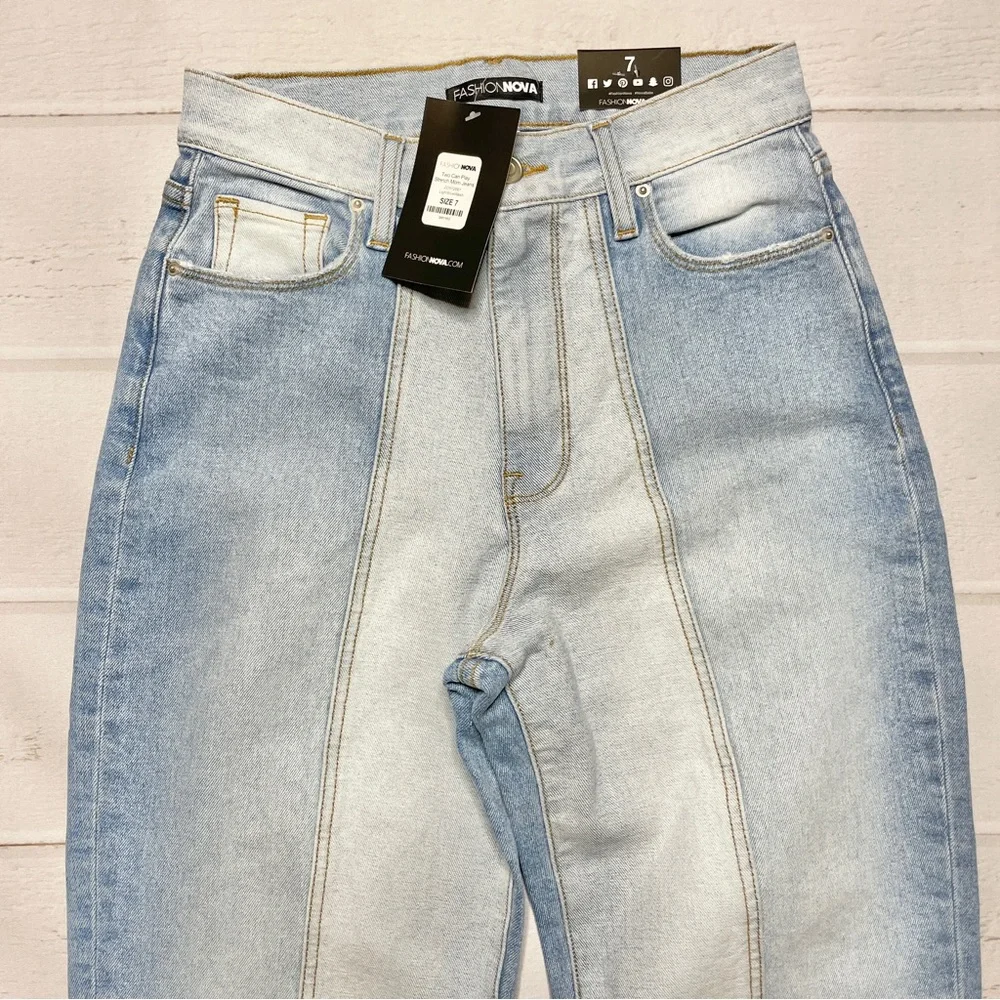 NWT - Fashion Nova - Women’s Two Toned Mom Jeans * - Picture 5 of 11
